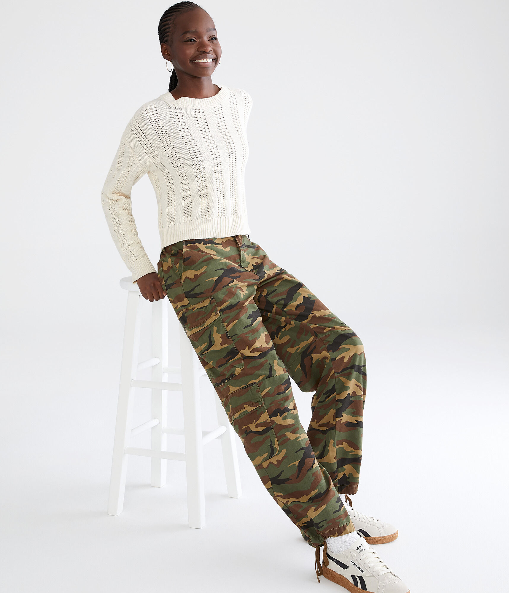 Camo 4-Pocket Twill Cargo Pants