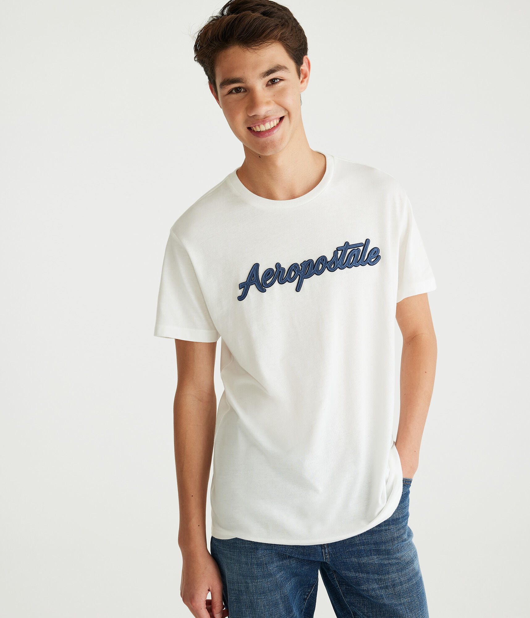 Aeropostale Script Logo Appliqué Graphic Tee