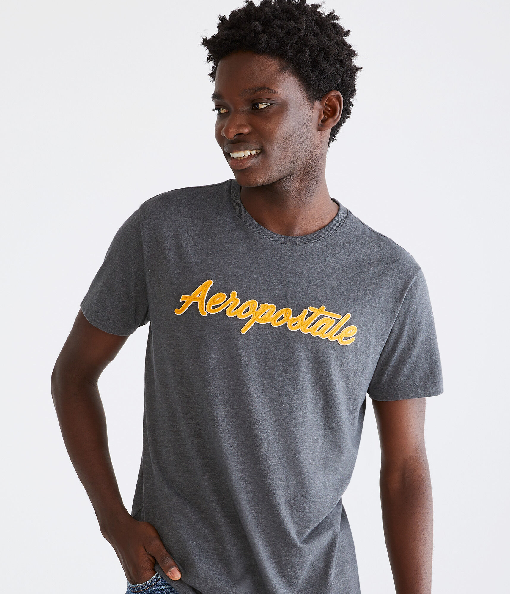 Aeropostale Script Logo Appliqué Graphic Tee