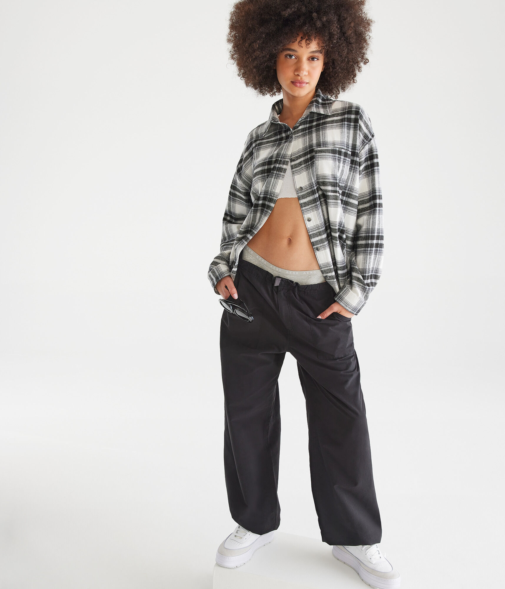 Long Sleeve Relaxed Plaid Flannel Shirt