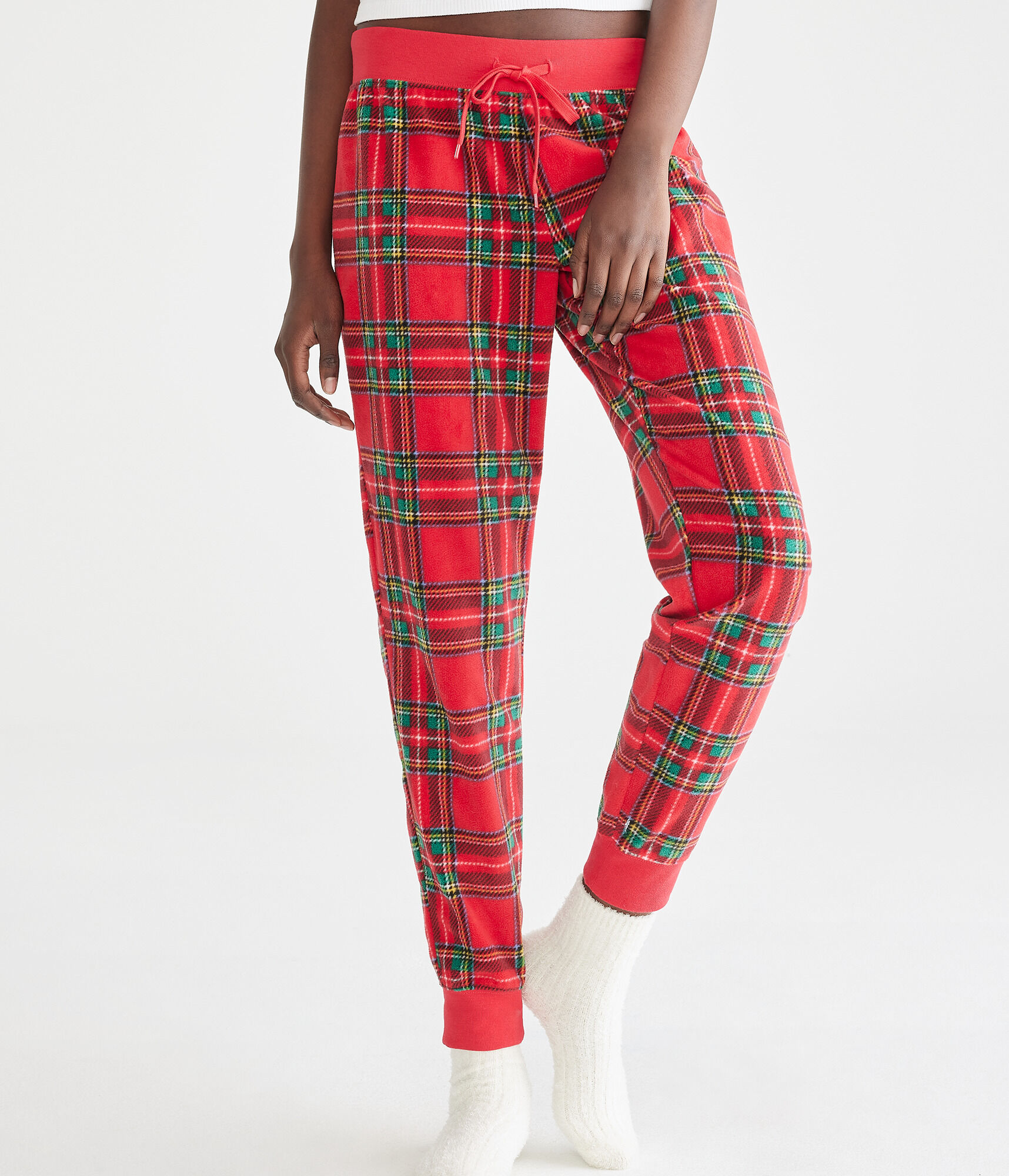 Plaid Polyfleece Sleep Joggers