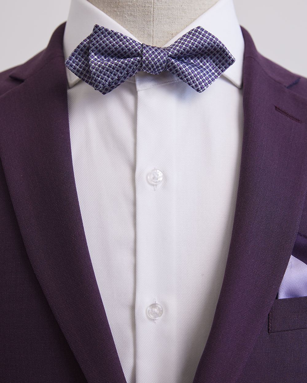 Lavender Bow Tie and Handkerchief - Gift Set
