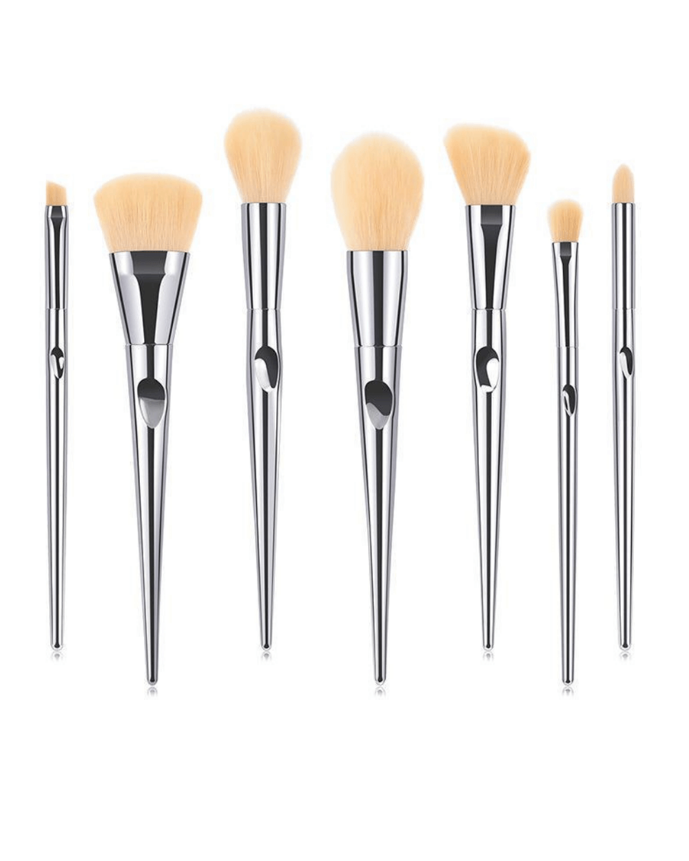 Loola Cosmetics - 7pcs Silver Make Up Brush Set
