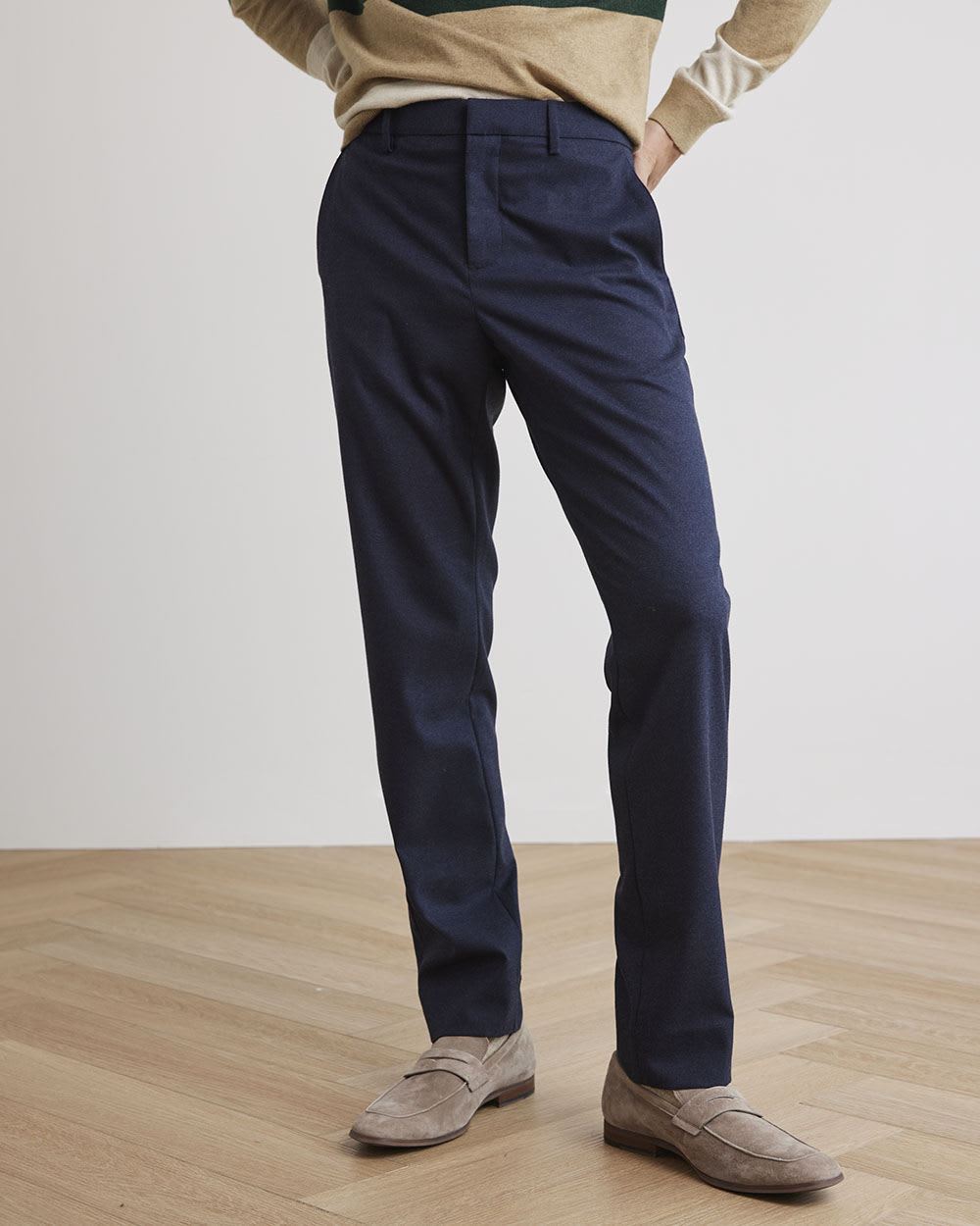 Solid Slim-Fit Brushed Twill City Pant