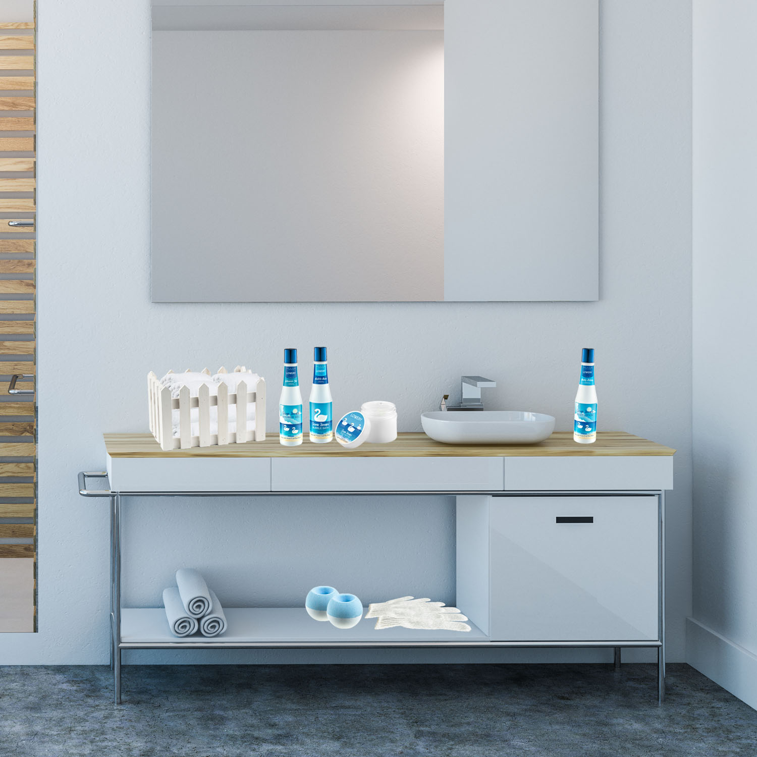 Lovery Spa Bath Set - Ocean Breeze Scent - Home Spa Gift Basket -10pc Set