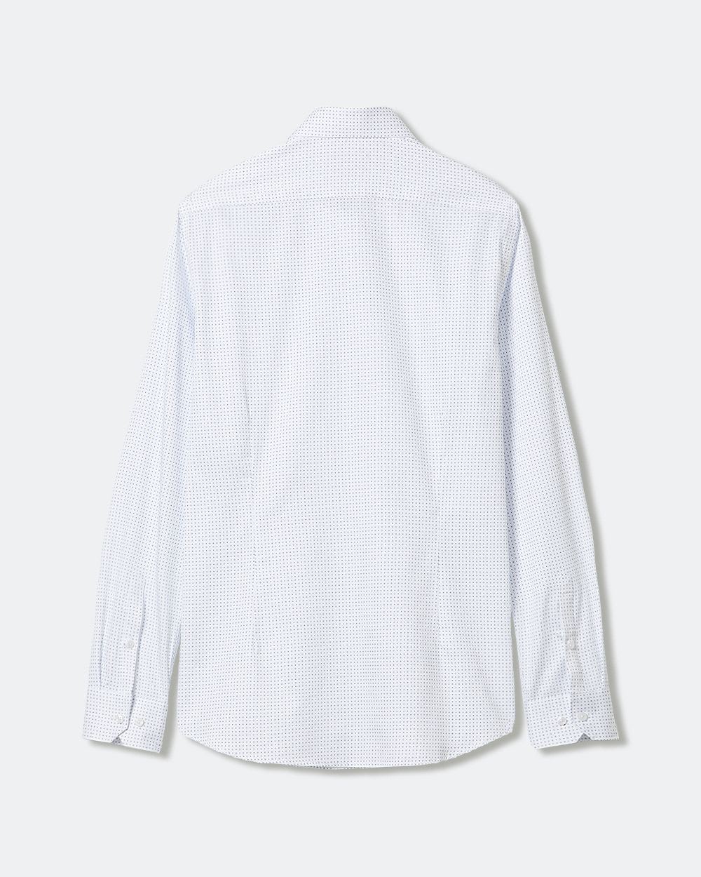 Slim Fit Micro Geometric Print Dress Shirt