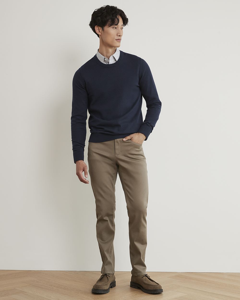 Solid Crew-Neck Sweater