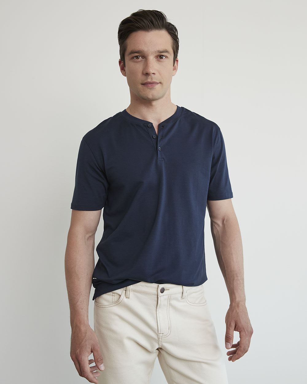 Supima Cotton (R) Henley Short Sleeve T-Shirt