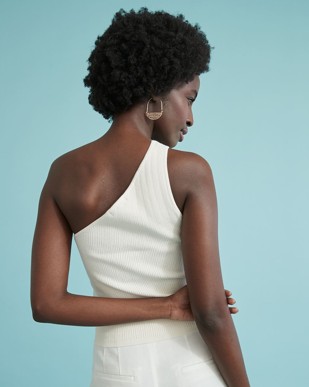 One-Shoulder Crop Bodycon Tank