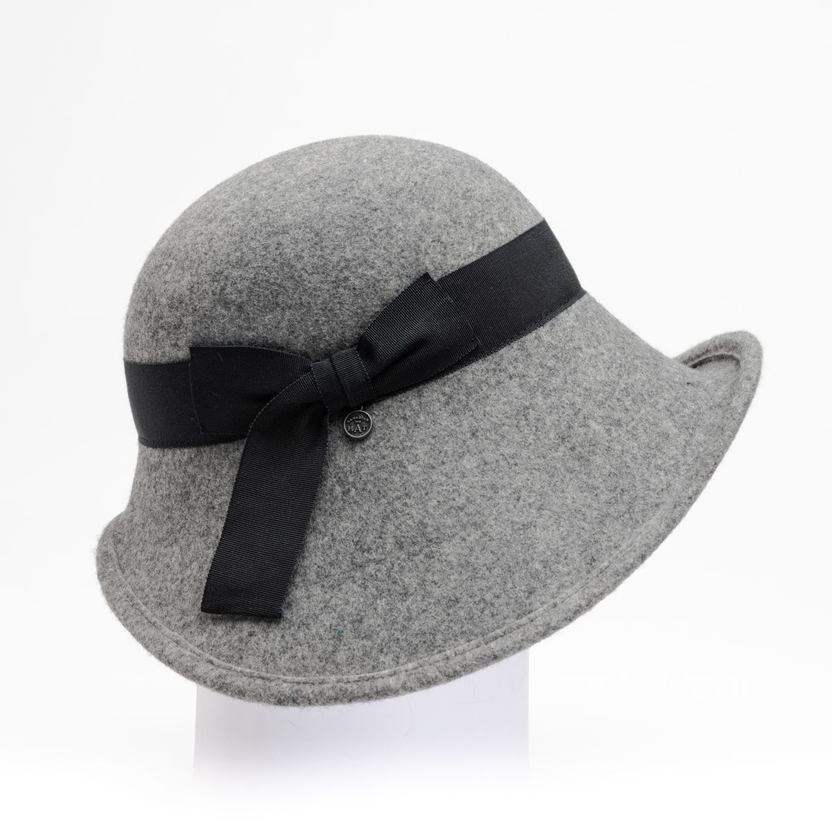 Canadian Hat 1918 - Rose- Large Wool Cloche With Bow