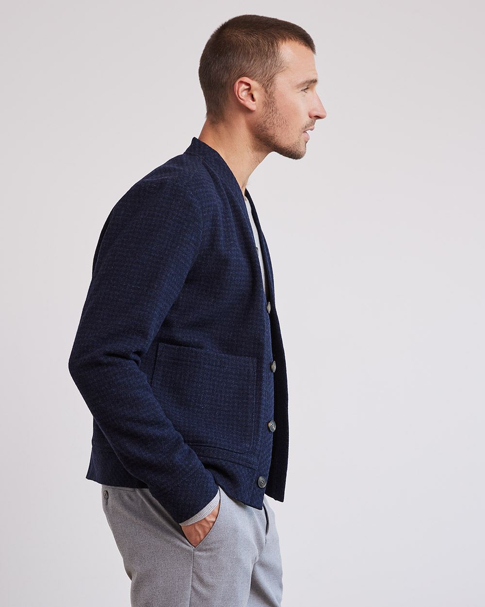 Navy Felt Jacket
