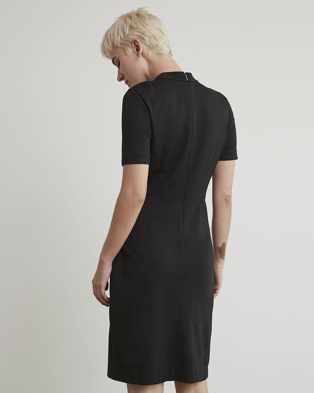 Short-Sleeve Dress with Wrap Skirt