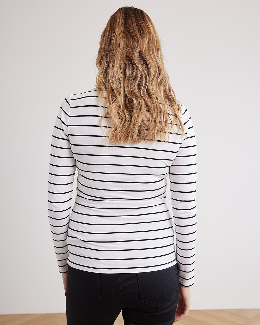 Nursing Long-Sleeve Top with Scoop Neckline, Set of 2 - Thyme Maternity