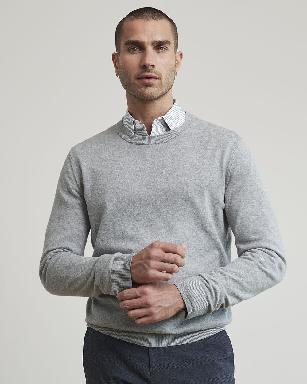 Solid Crew-Neck Sweater