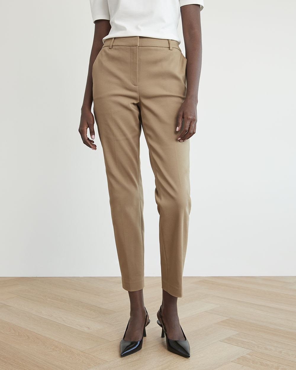 Mid-Rise Slim-Leg Solid Signature Pant - 28"