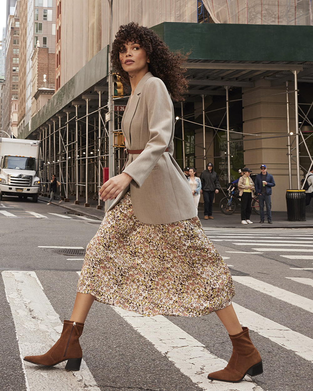 Twill Loose Open Long Blazer