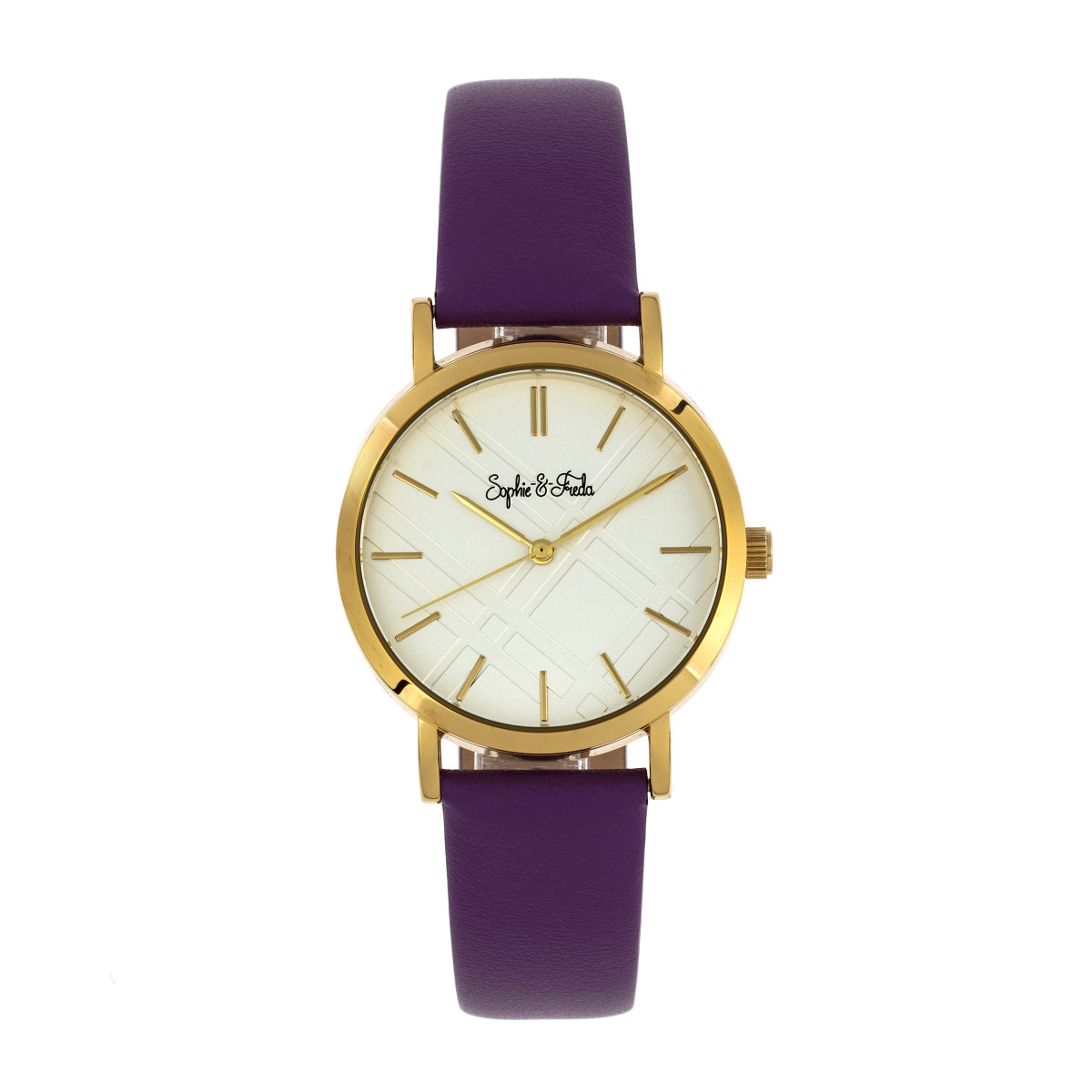 Sophie and Freda - Budapest Leather-Band Watch - Purple