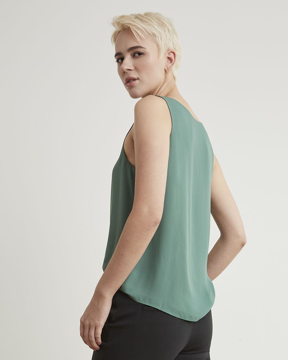 Silky Crepe Square-Neck Cami