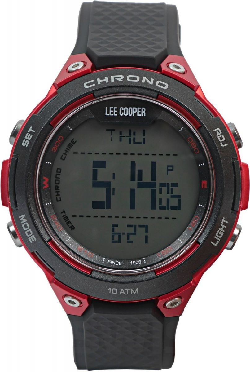 LEE COOPER-Digital Red 47mm watch w/LCD Display Dial