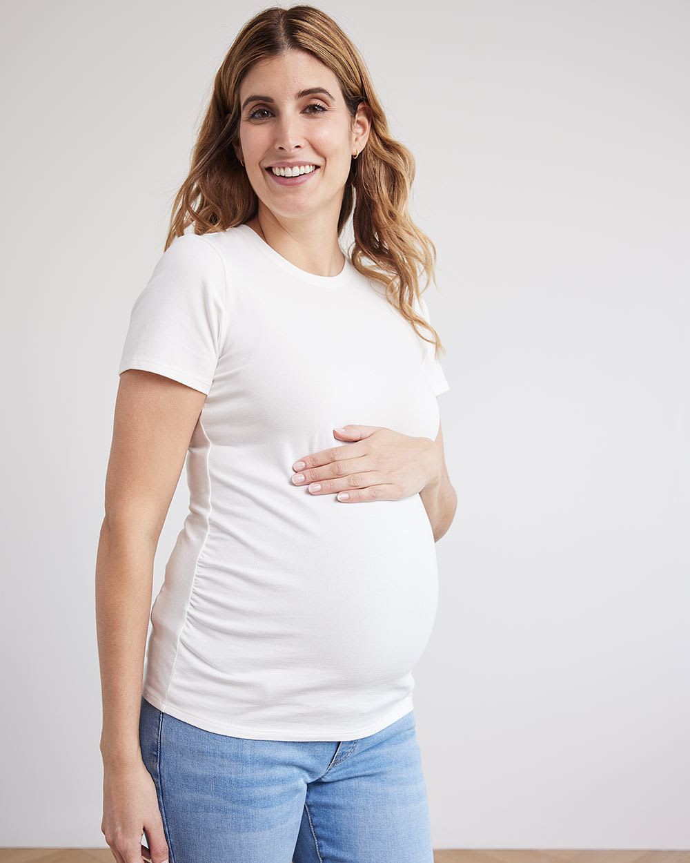 Solid Organic Cotton Crew-Neck T-Shirt - Thyme Maternity