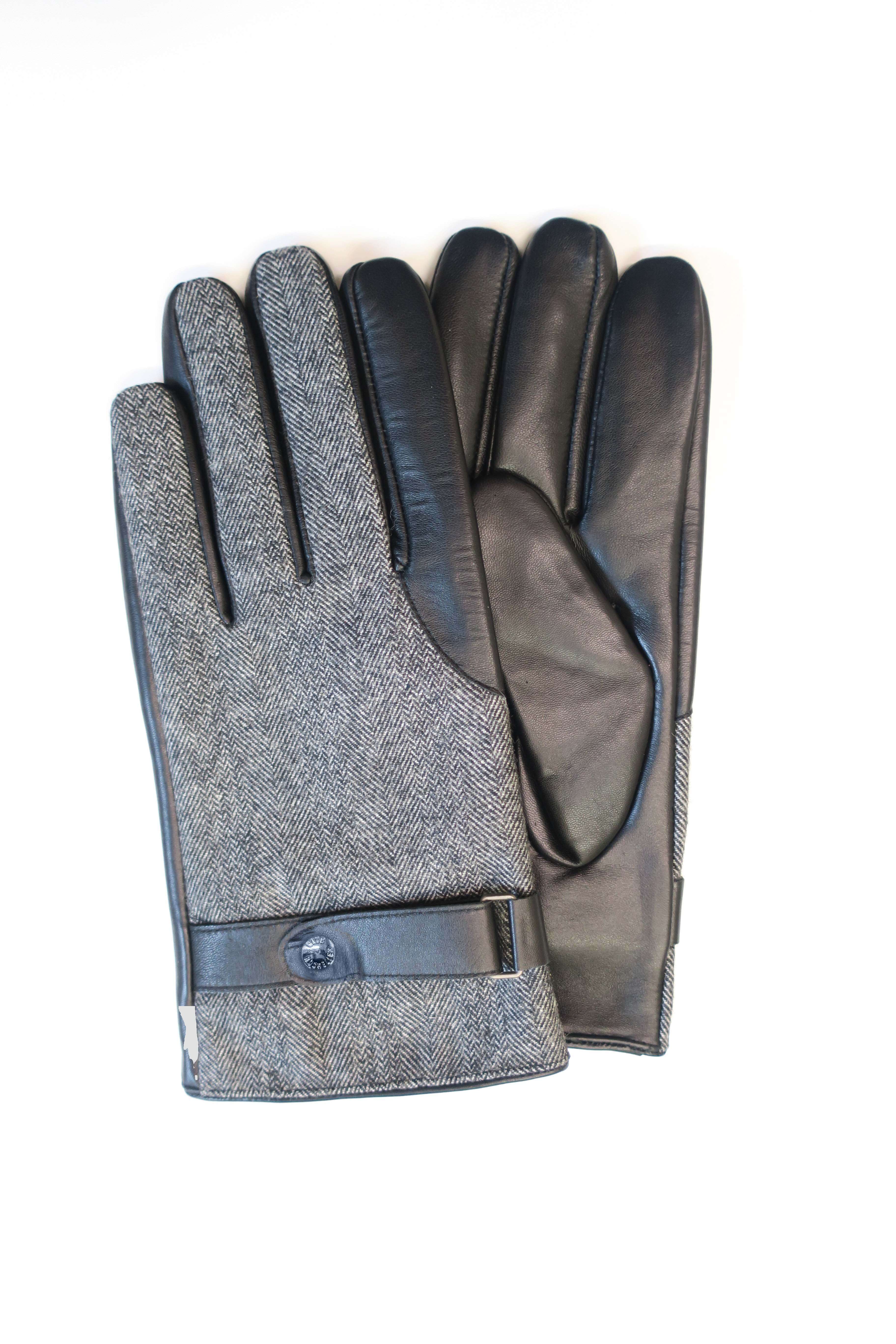 Club Rochelier Mens fabric Leather glove