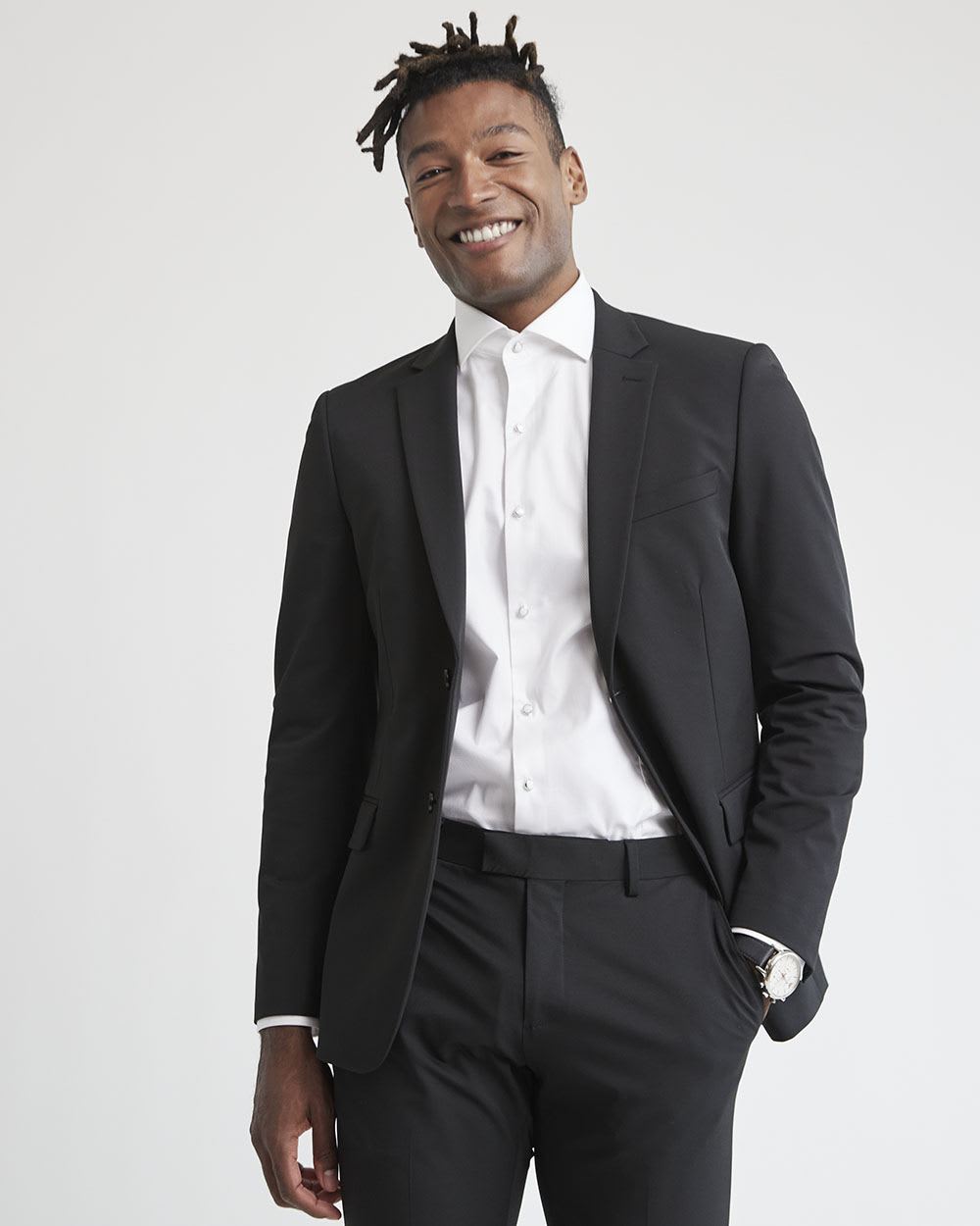 Black Slim Fit E-Tech Blazer