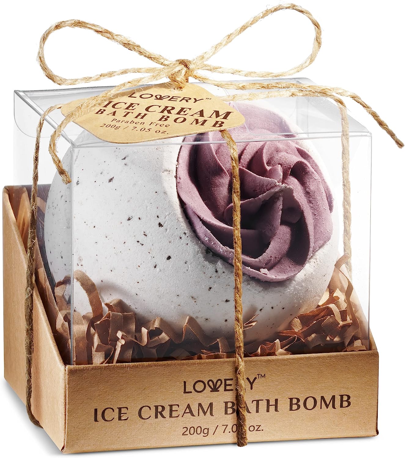 Lovery Ice Cream Handmade Bath Bomb, 7oz Extra Large Bubble Spa Ball