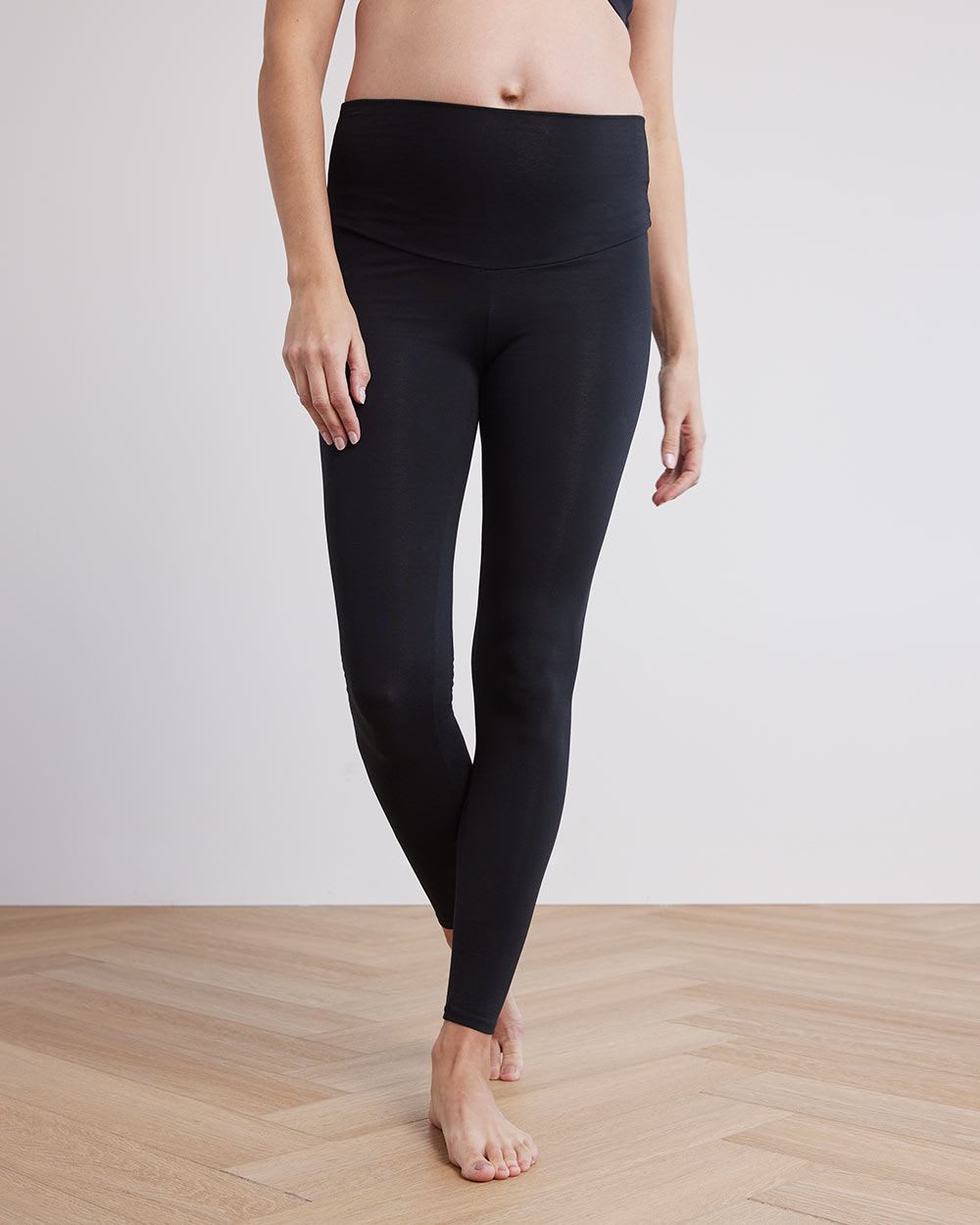Half-Panel Cotton Spandex Legging - Thyme Maternity