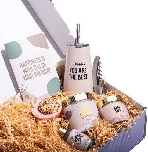 Lovery Wine Tumbler Happy Birthday Gifts For Women - Gifts For Mom - Relaxing Spa Kit