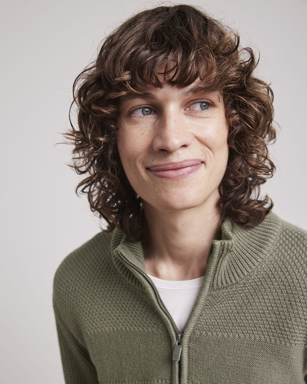 Mock-Neck Sweater with Half-Zip