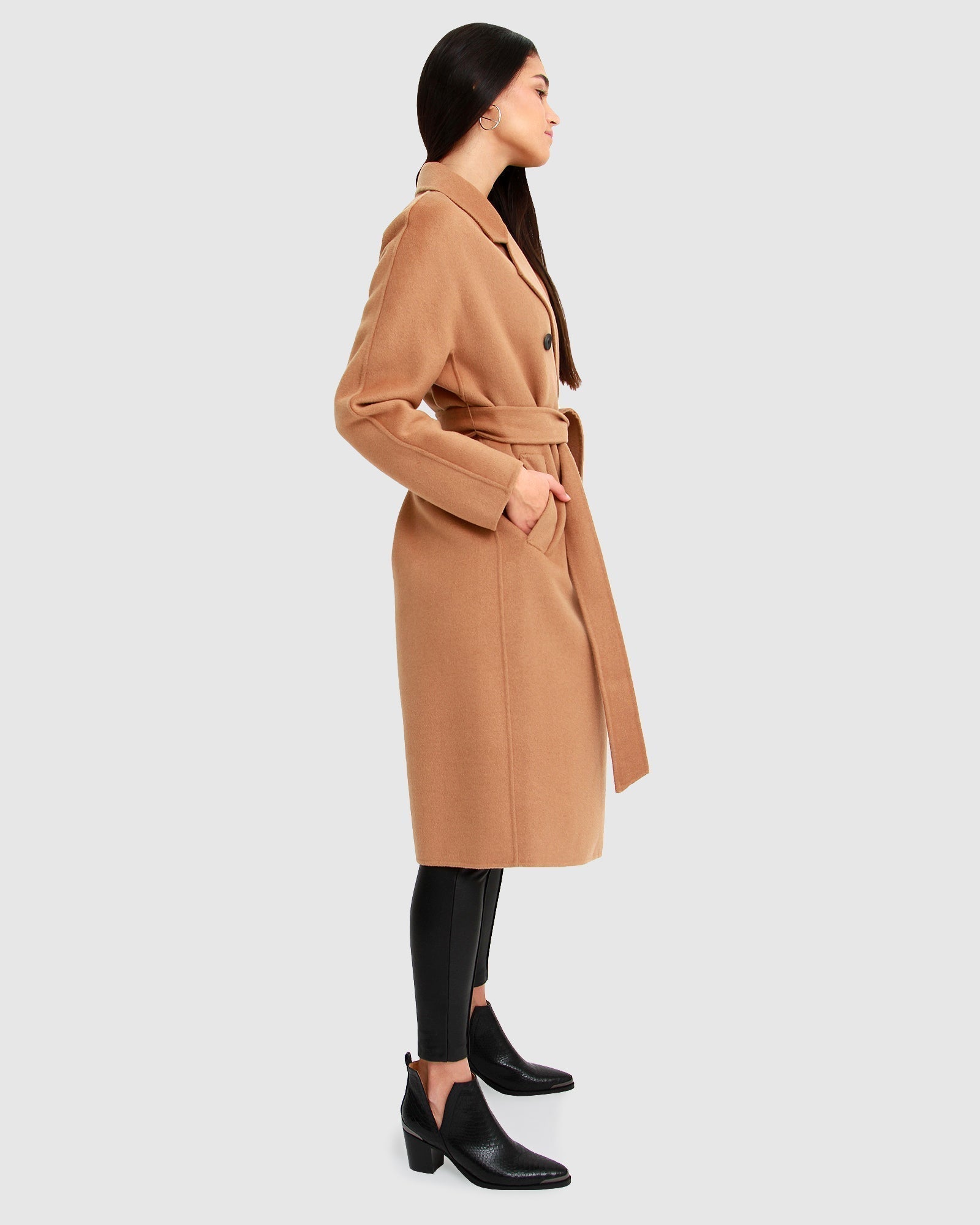 Belle & Bloom Boss Girl Double Breasted Lined Wool Coat