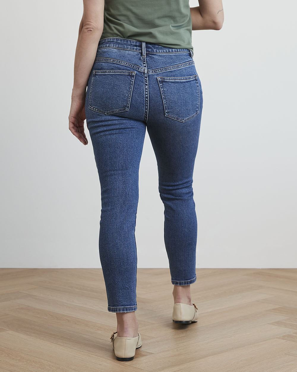 Medium Wash Skinny Ankle Leg Jeans - Thyme Maternity