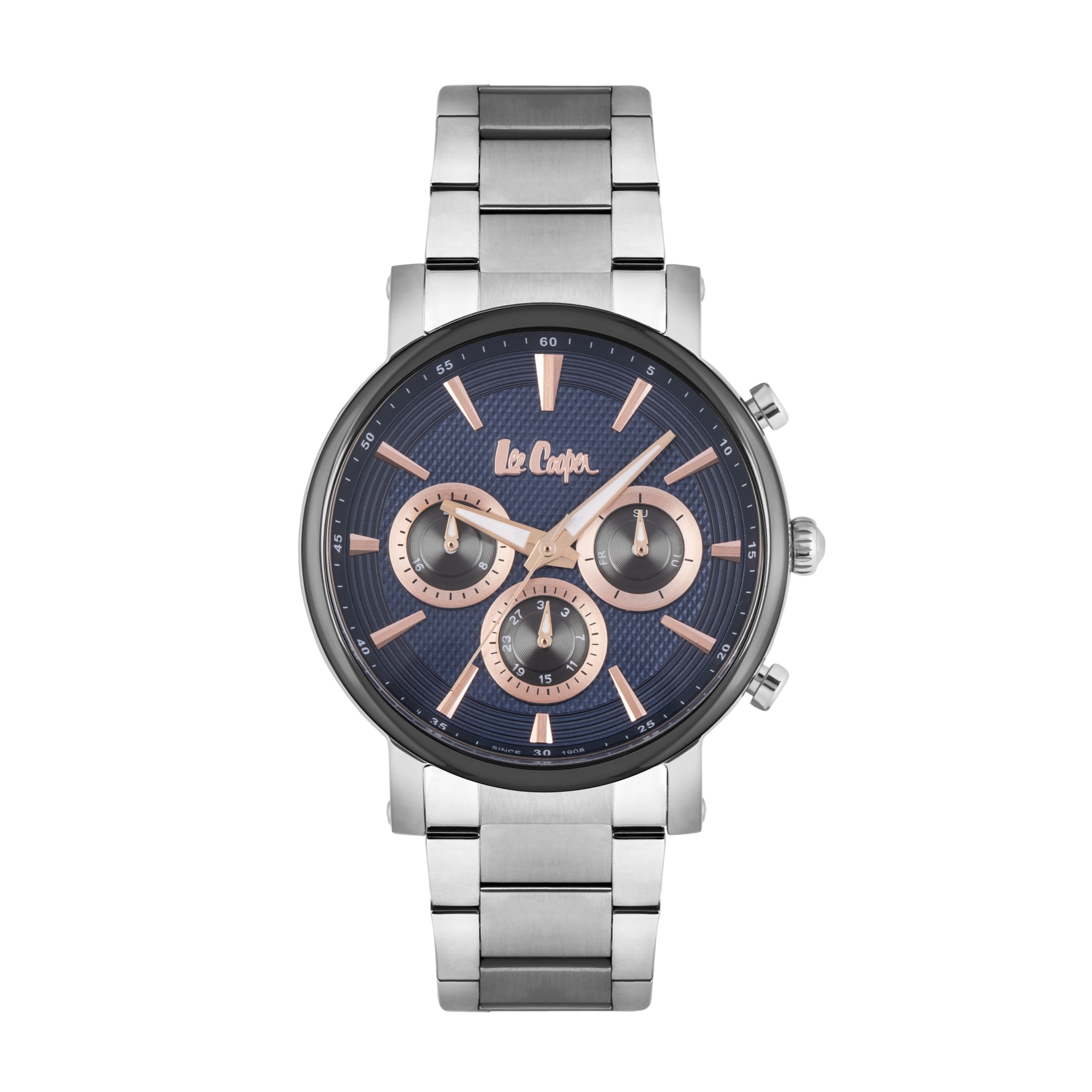 LEE COOPER-Men's Silver 45mm watch w/Blue Dial