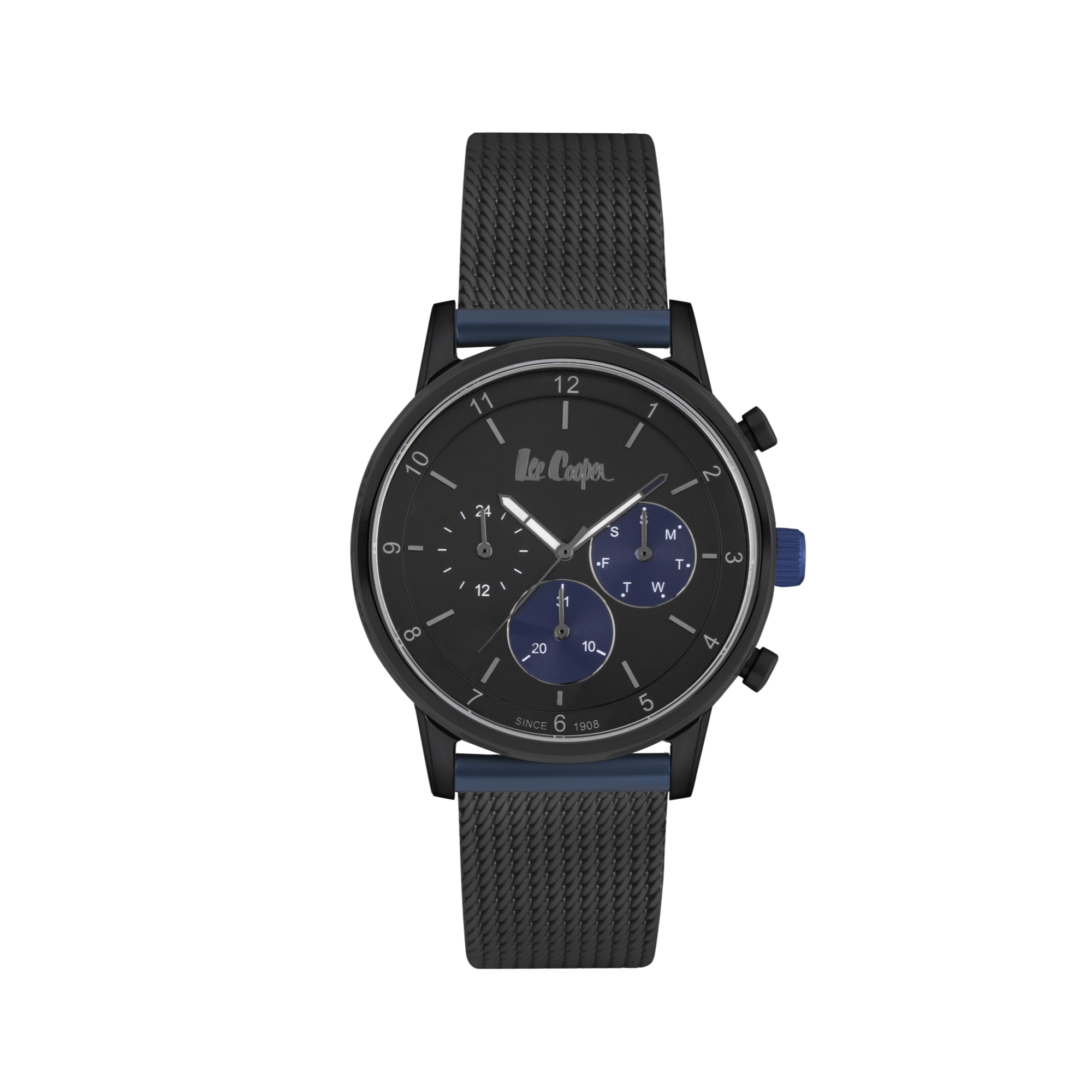 LEE COOPER-Men's Black 44mm watch w/Black Dial