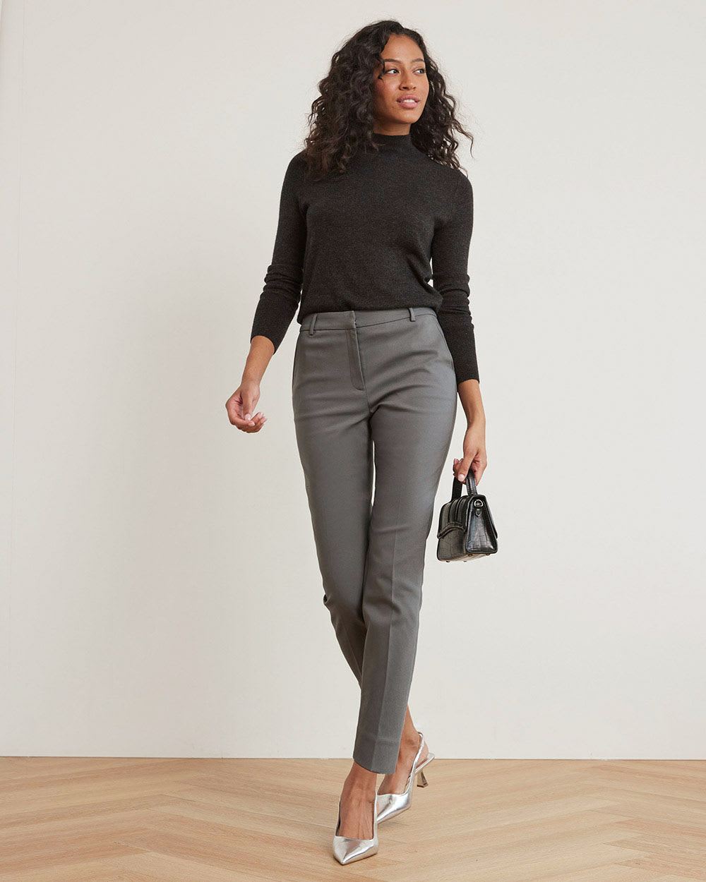 Mid-Rise Slim-Leg Solid Signature Pant - 28"