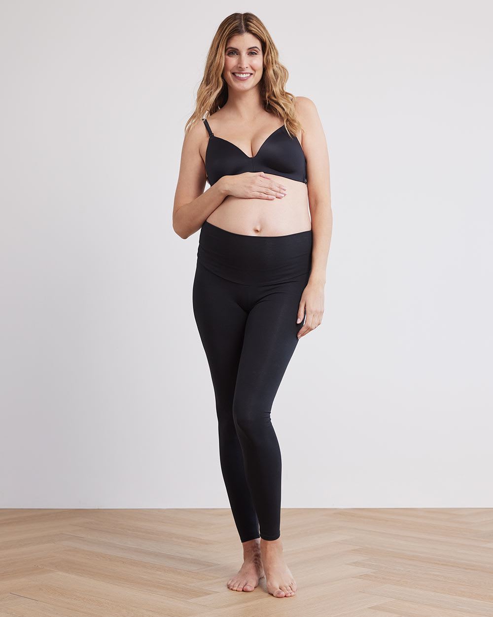 Half-Panel Cotton Spandex Legging - Thyme Maternity