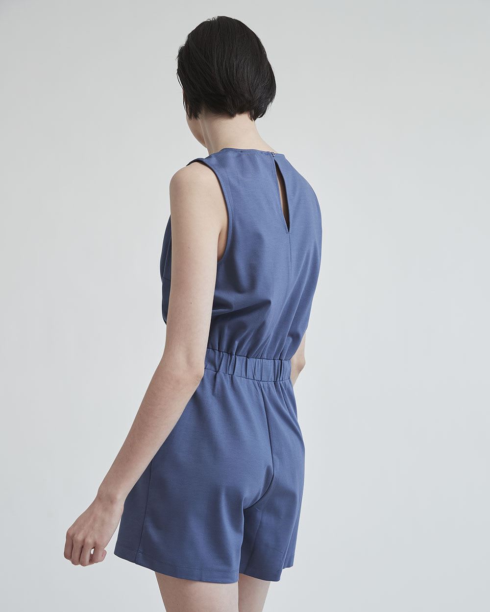 Sleeveless Romper with Wrap V Neckline