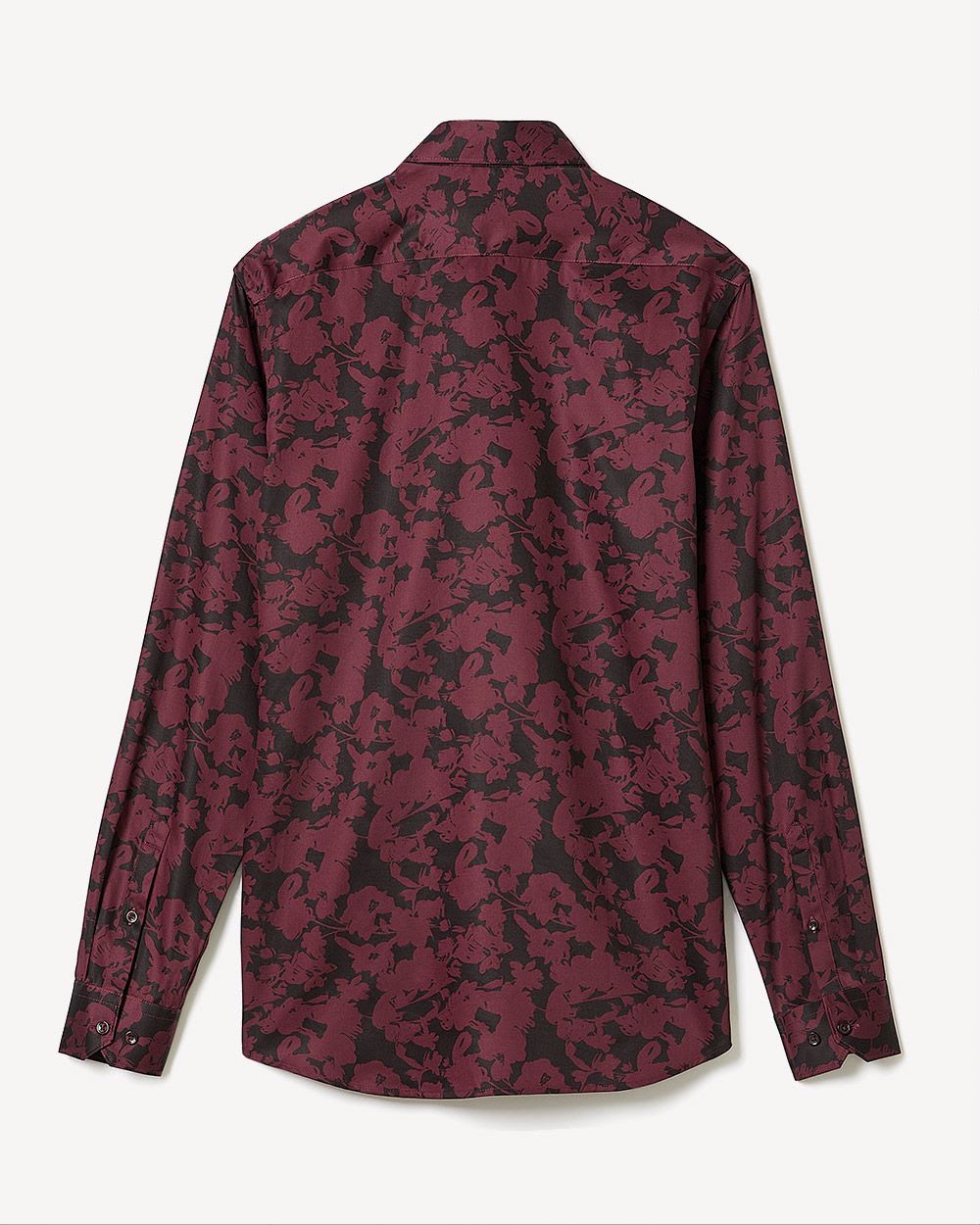Tailored-Fit Dress Shirt with Bold Floral Pattern
