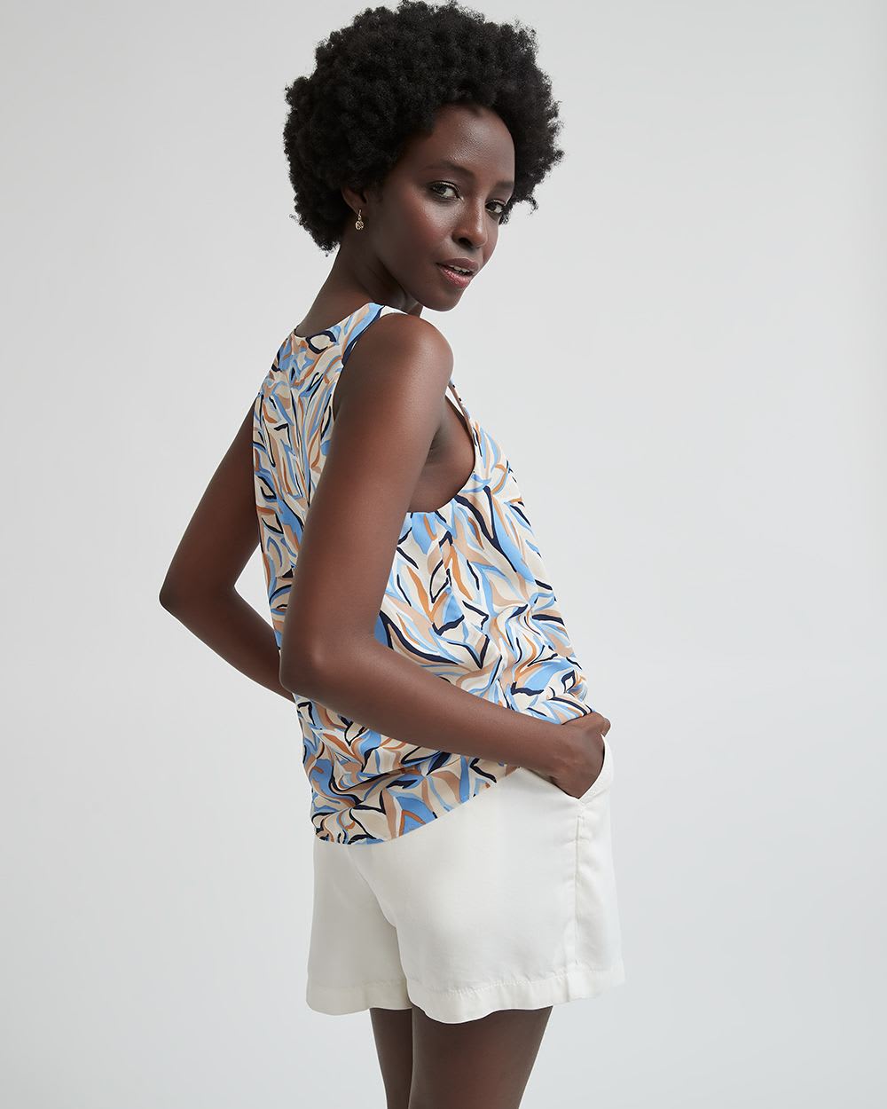 Silky Crepe Square-Neck Cami