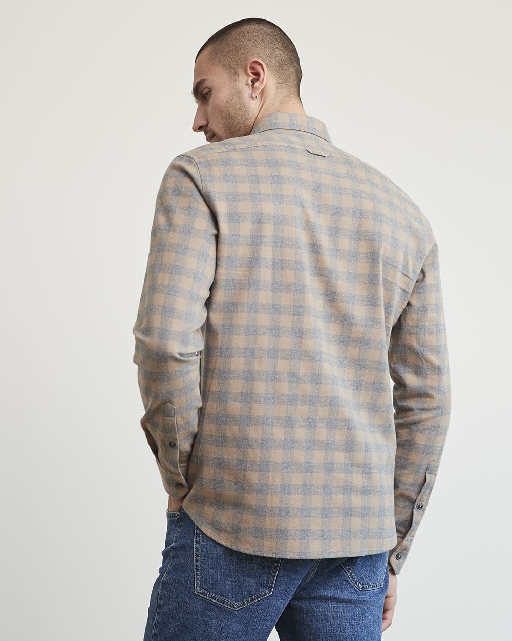 Slim-Fit Plaid Flannel Shirt