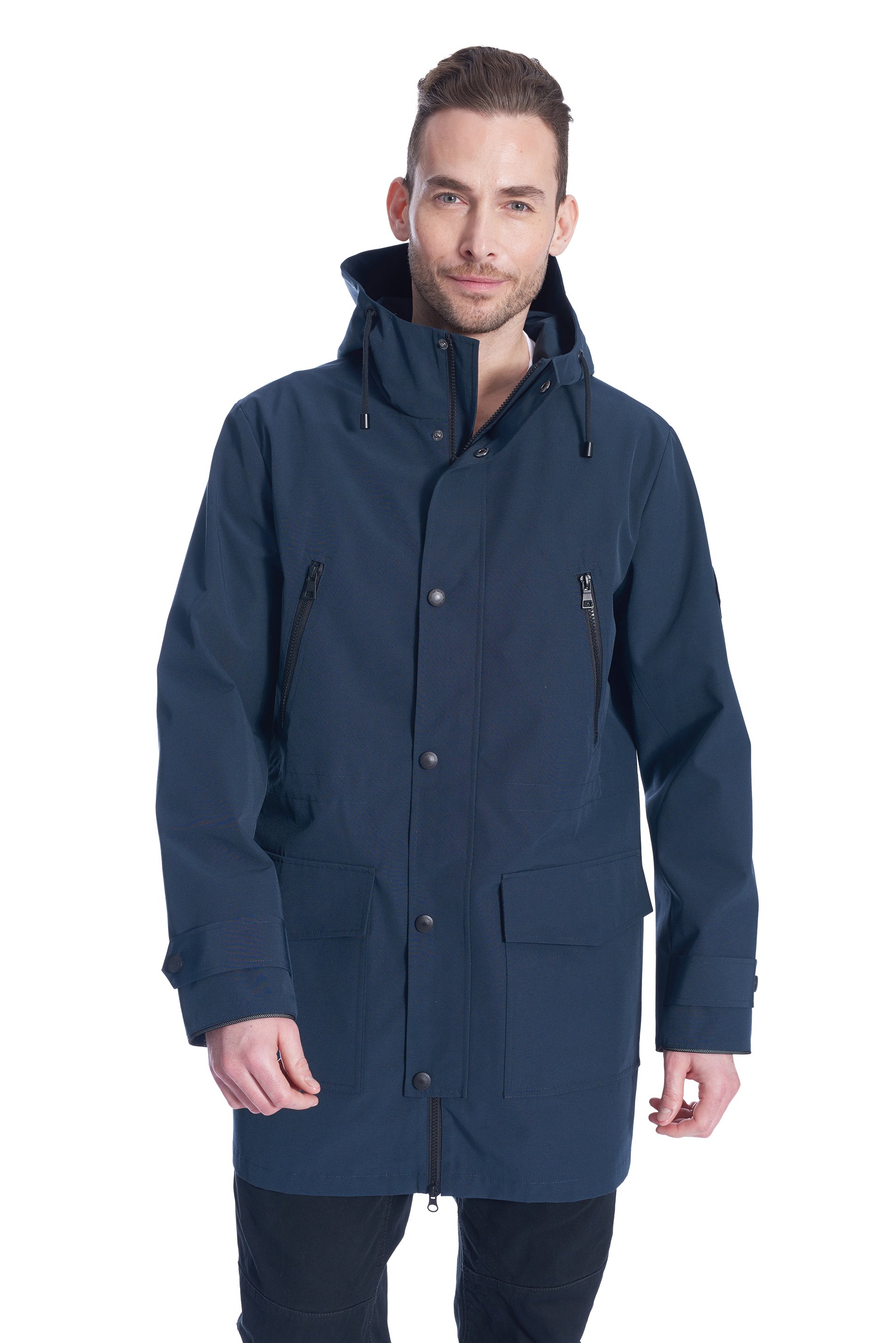 Alpine North Men's Raincoat - Weather Resistant Storm Jacket with Drawstring Hood