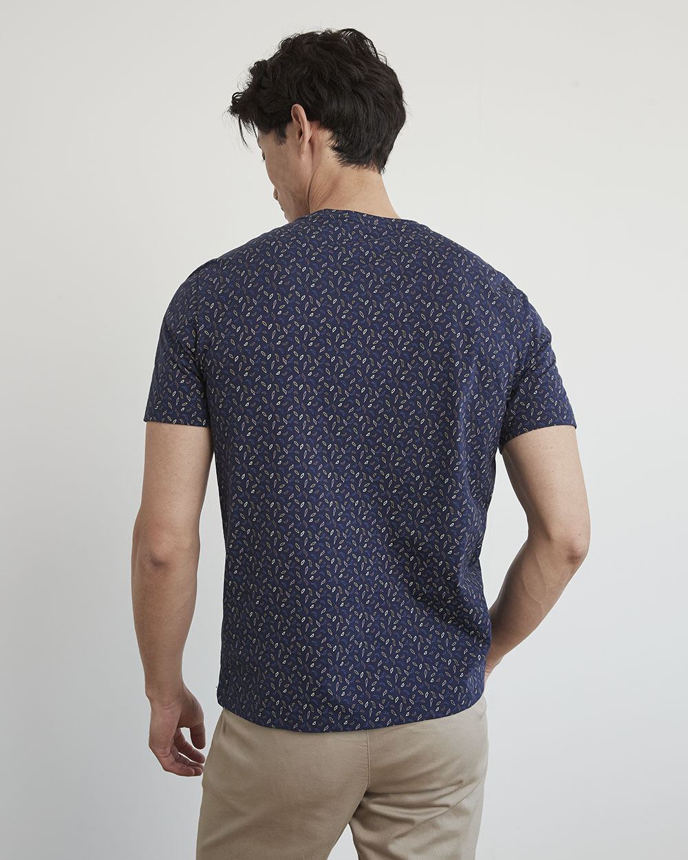 Short-Sleeve Crew-Neck Tee with All-Over Print