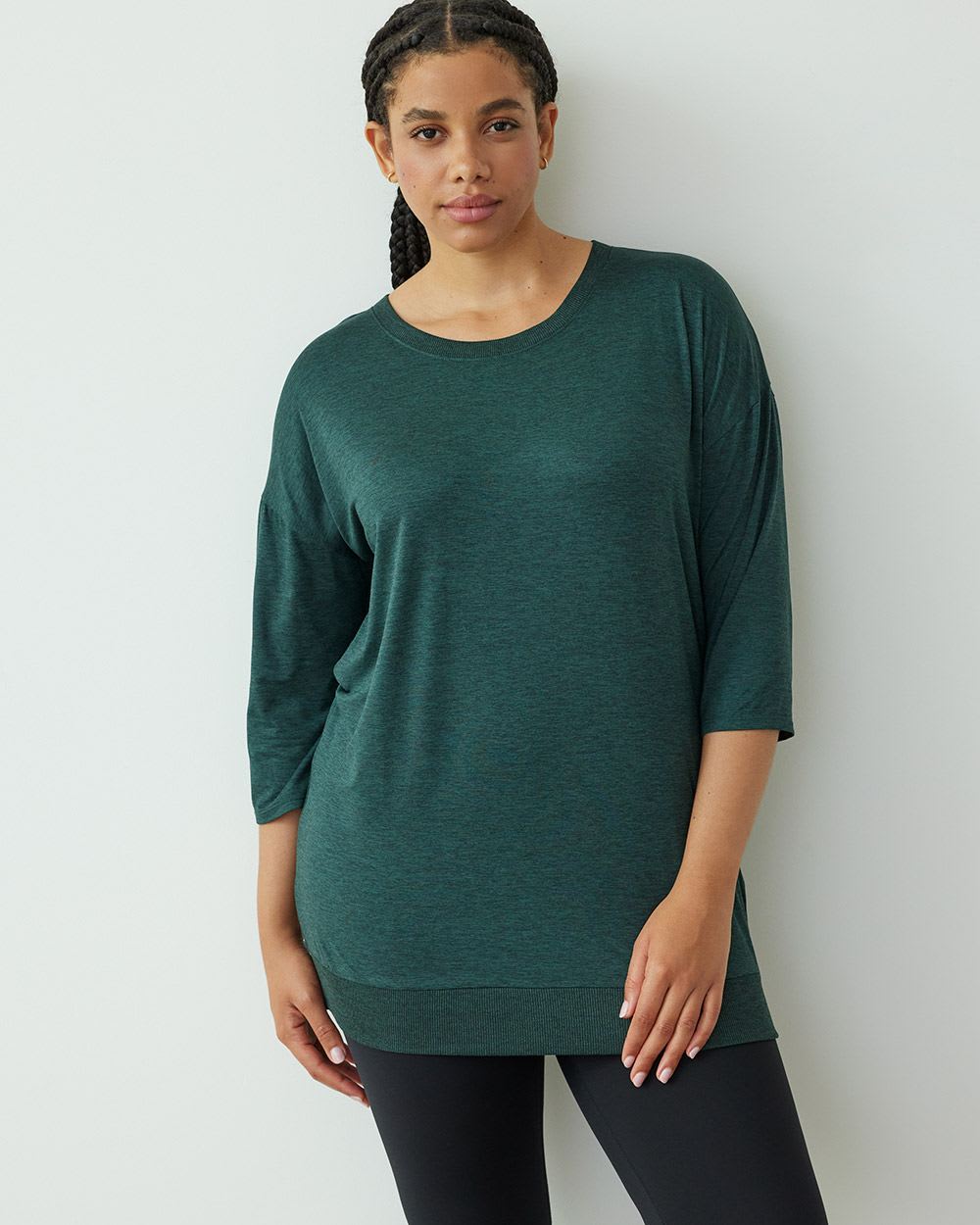 Long-Sleeve Crew-Neck Tunic, Dry Lux Hyba