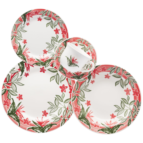 Oxford Donna Tropical Garden 20 Pieces Dinnerware Set Service for 4