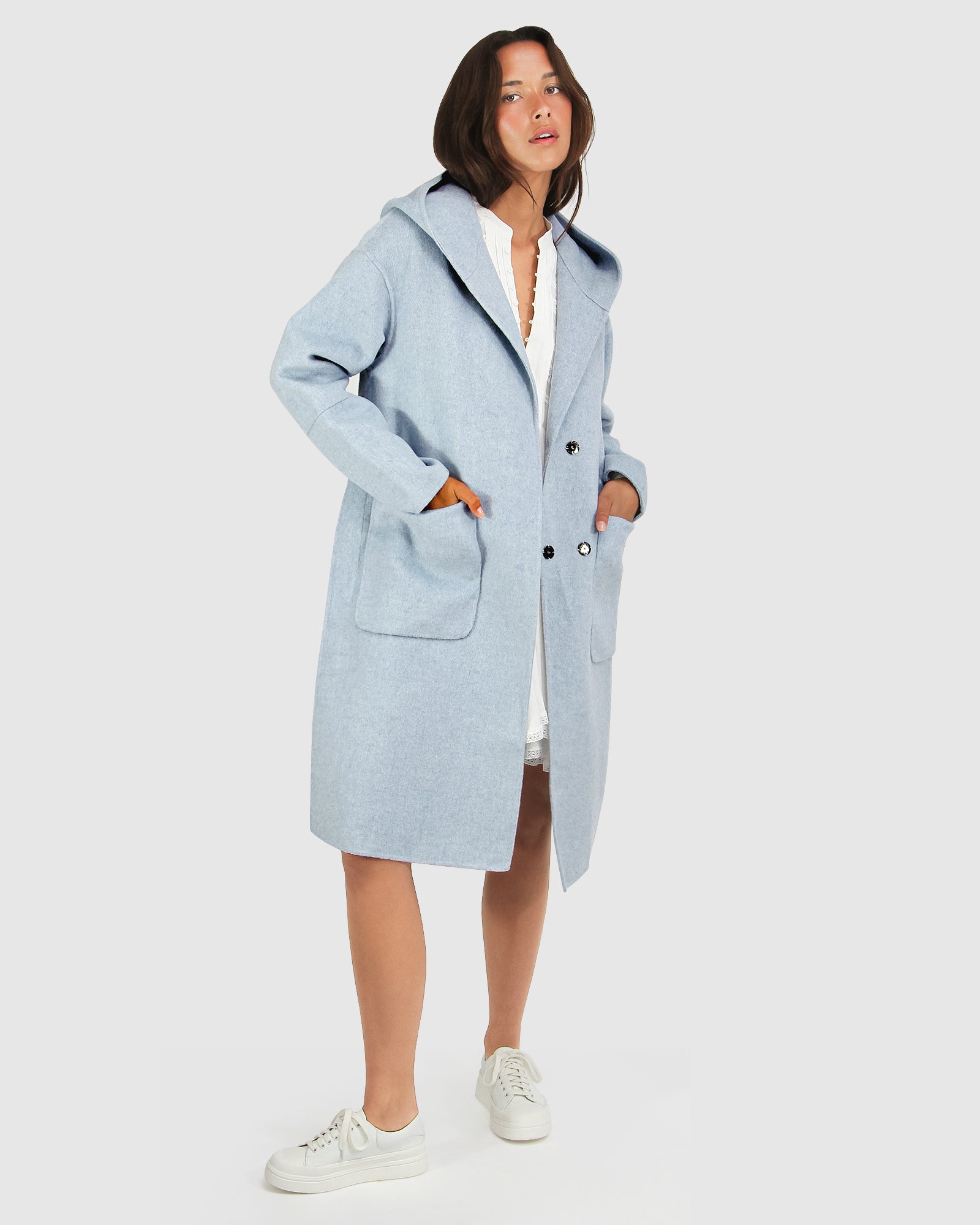 Belle & Bloom Walk This Way Wool Blend Oversized Coat