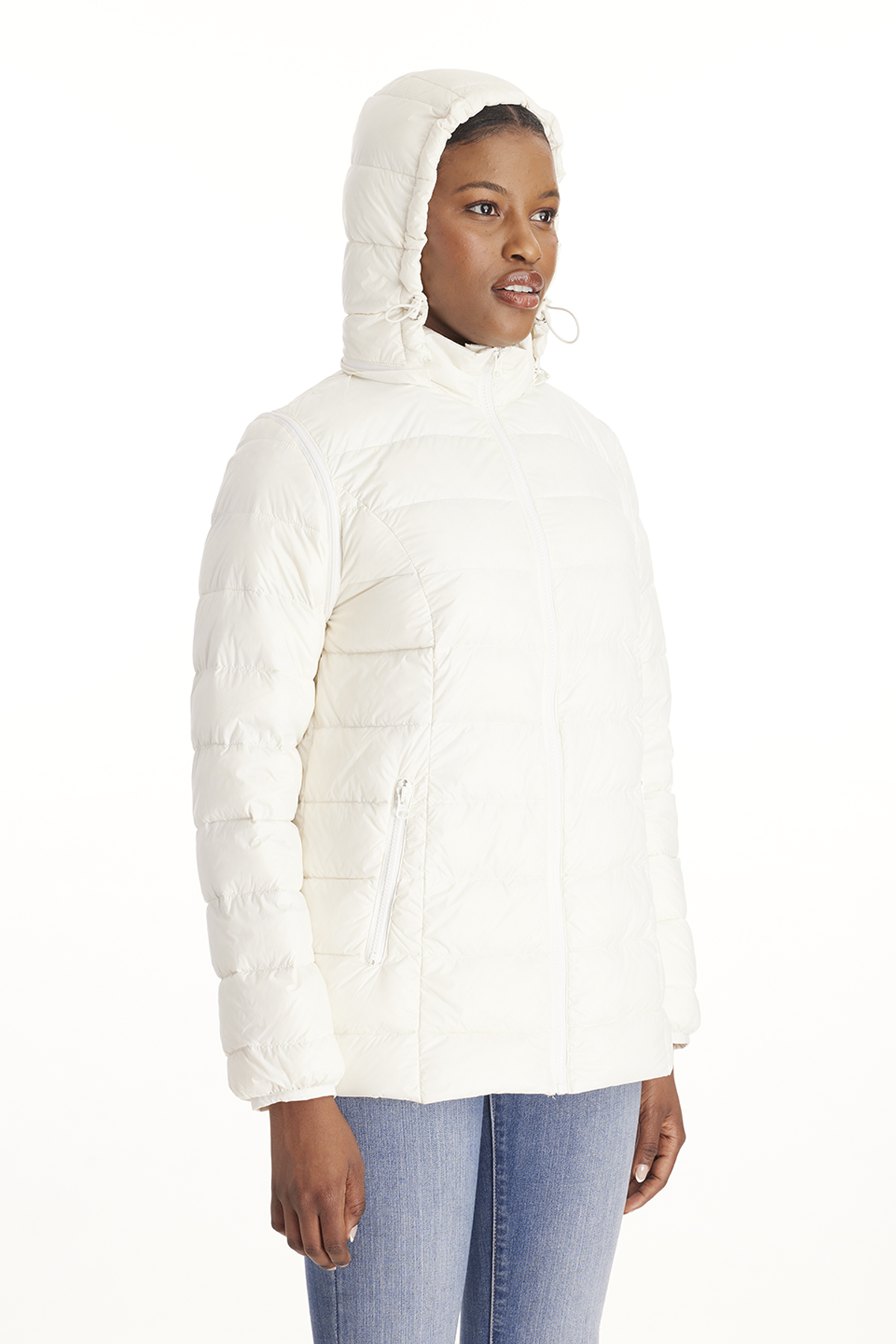 Down Lightweight Jacket With Removable Sleeves - Modern Eternity