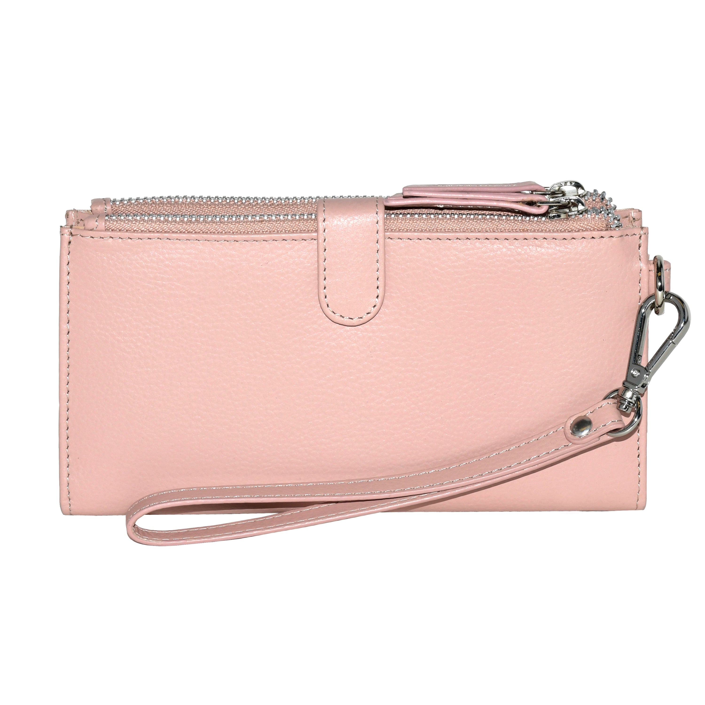 Club Rochelier Ladies' Leather Double Zip Clutch Wallet