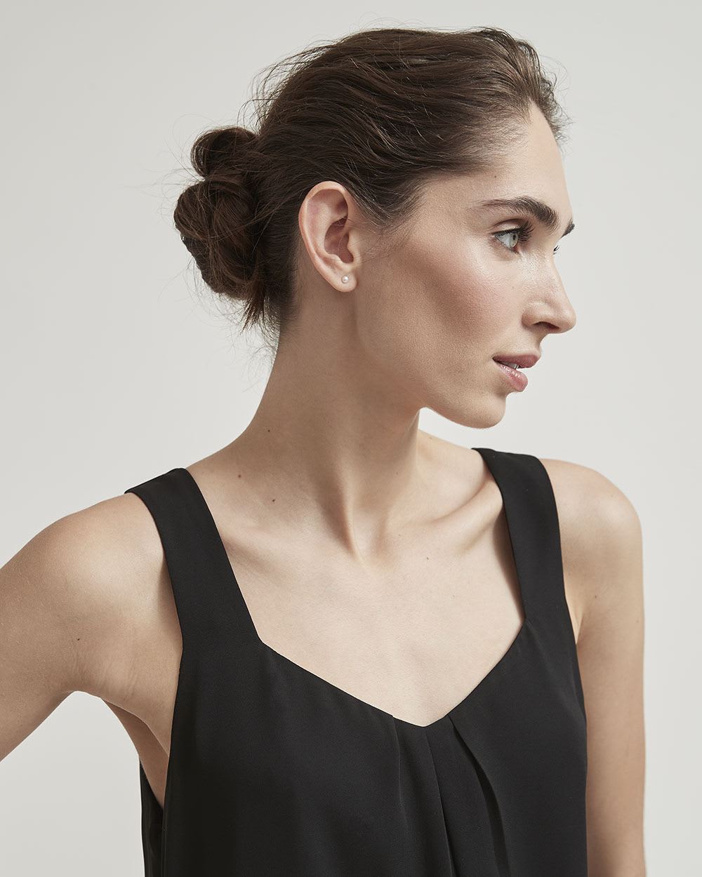 Silky Crepe Square-Neck Cami