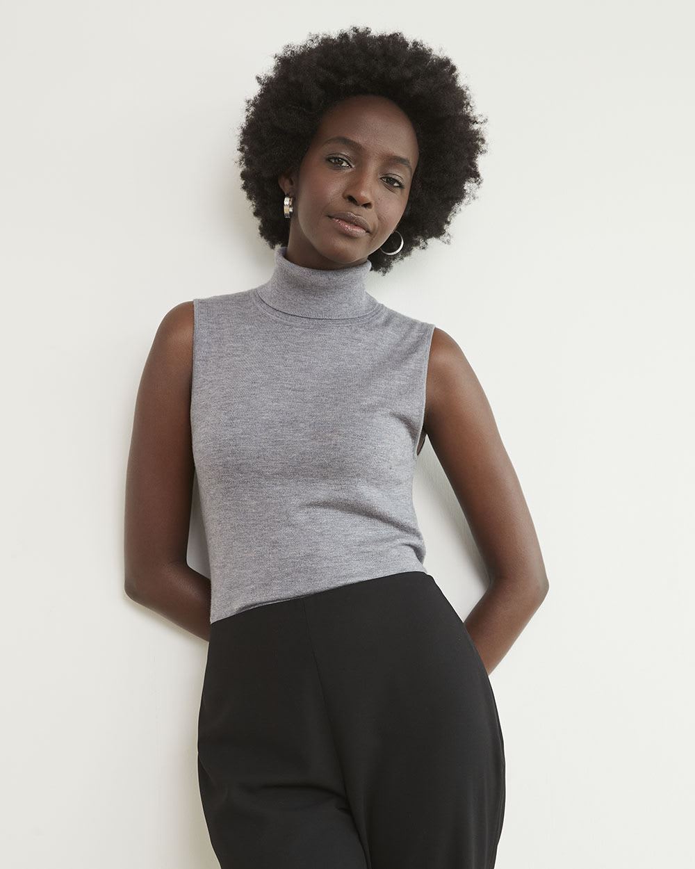 Sleeveless Turtleneck Sweater