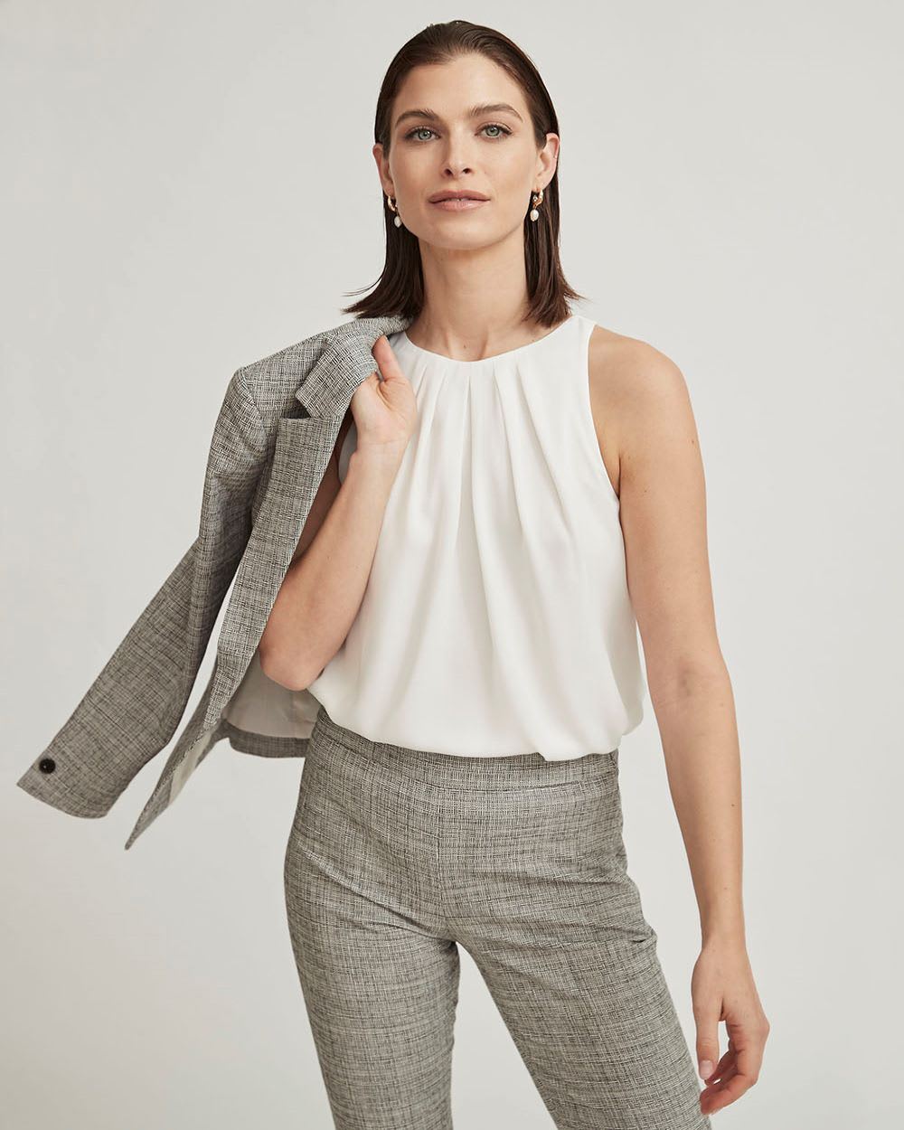 Silky Crepe Crew-Neck Cami